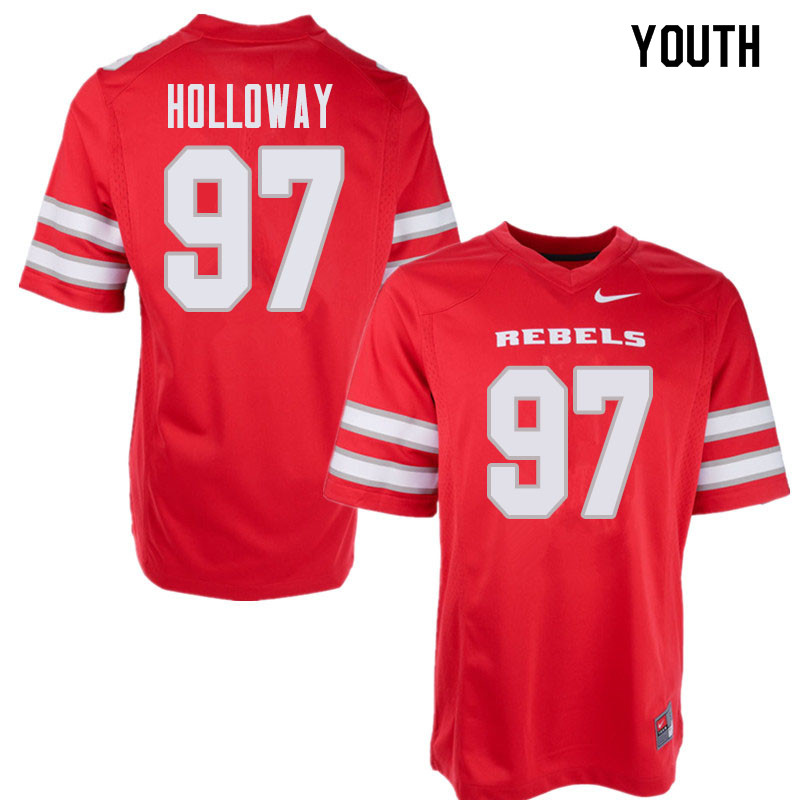 Youth UNLV Rebels #97 Jamal Holloway College Football Jerseys Sale-Red